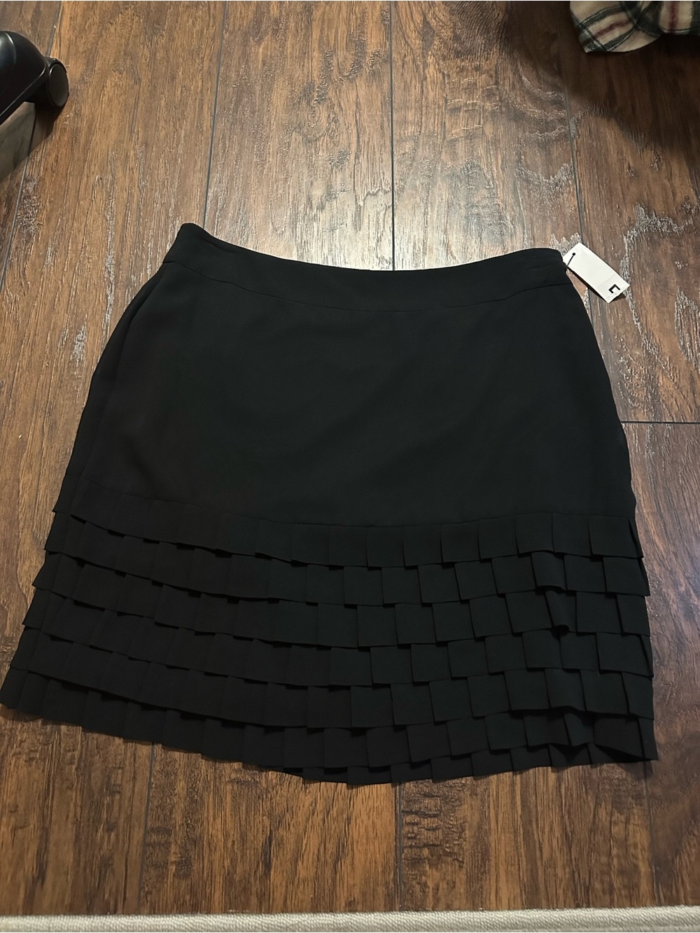 DKNYC Classic Black Tiered Mini Skirt